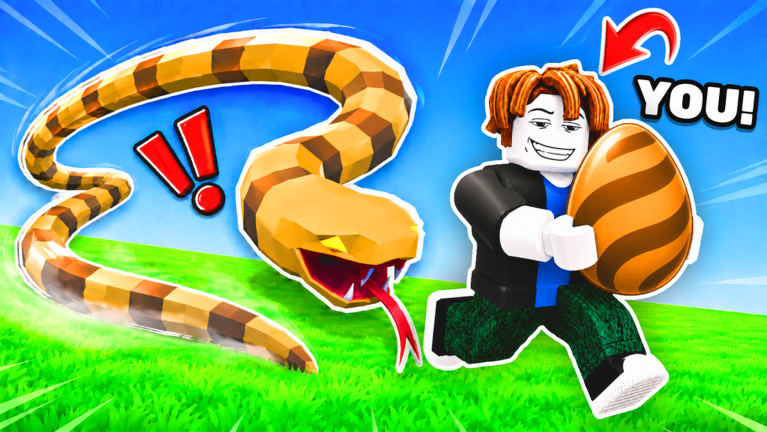 Official Steal An Egg art with a snake chasing an egg thief