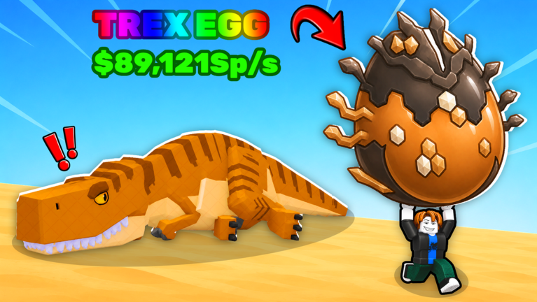Official Steal An Egg art with a T-rex guarding a large egg